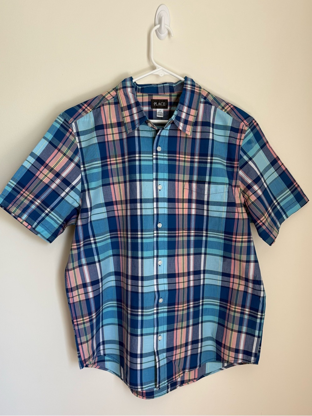 Men’s Short-Sleeve Plaid Button-Down Shirt